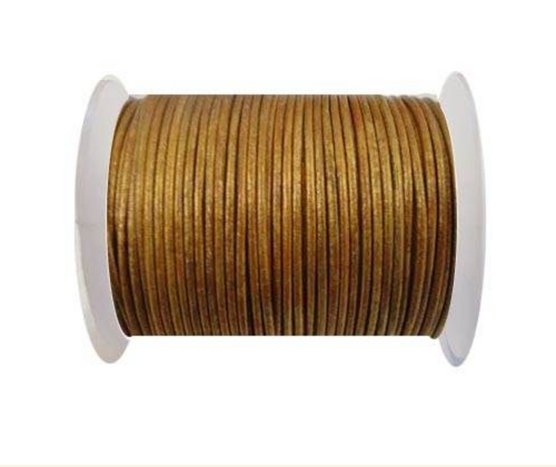 Rundleder // Metallic Gold