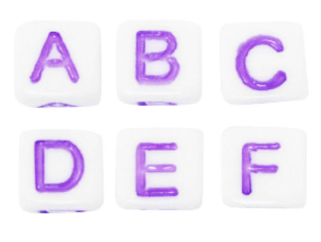 Buchstabenperlen // White-Purple