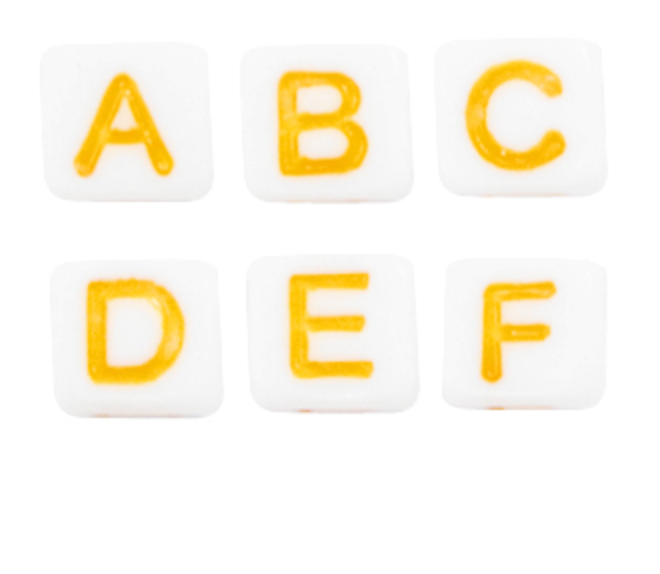 Buchstabenperlen // White-Yellow